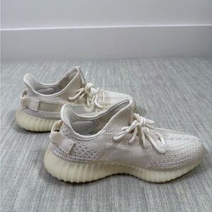 Yeezy Cream Knit Lace-Up Athletic Sneakers